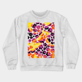 Flower Power - Black, Pink, Orange and Yellow Crewneck Sweatshirt